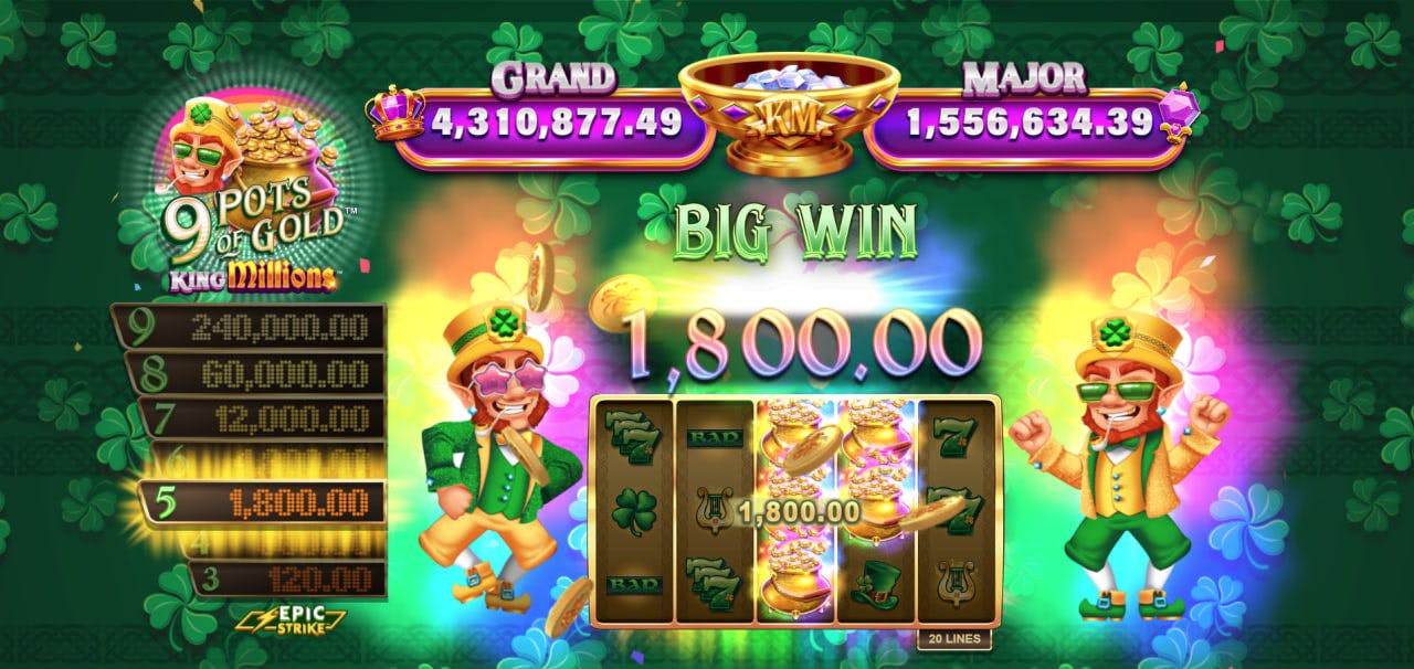 9 Pots of Gold King Millions by Games Global