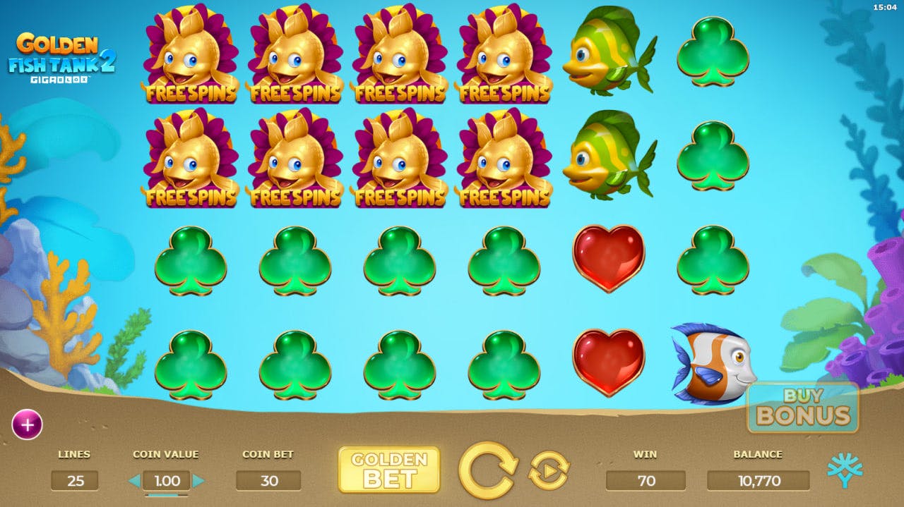 Golden Fish Tank 2 Gigablox by Yggdrasil Gaming screen 2