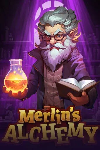 Merlins Alchemy Slot Game Logo by Hacksaw Gaming