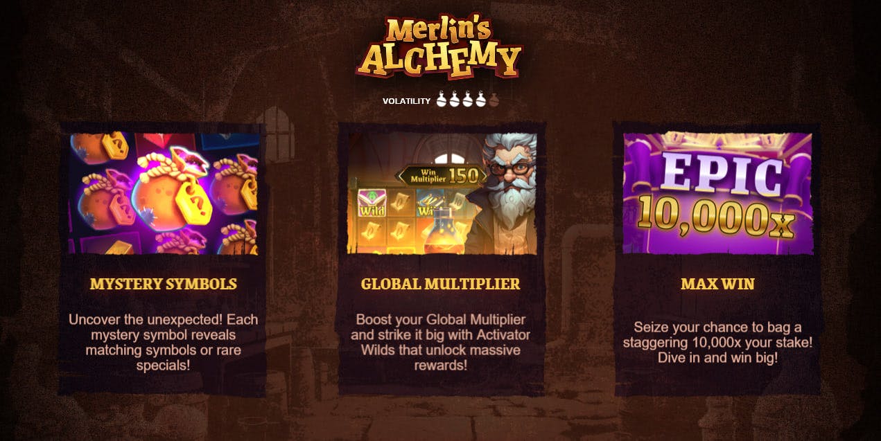 Merlins Alchemy by Hacksaw Gaming, Bullshark Games screen 3