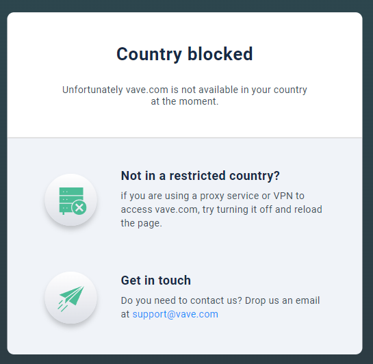 Vave Country blocked