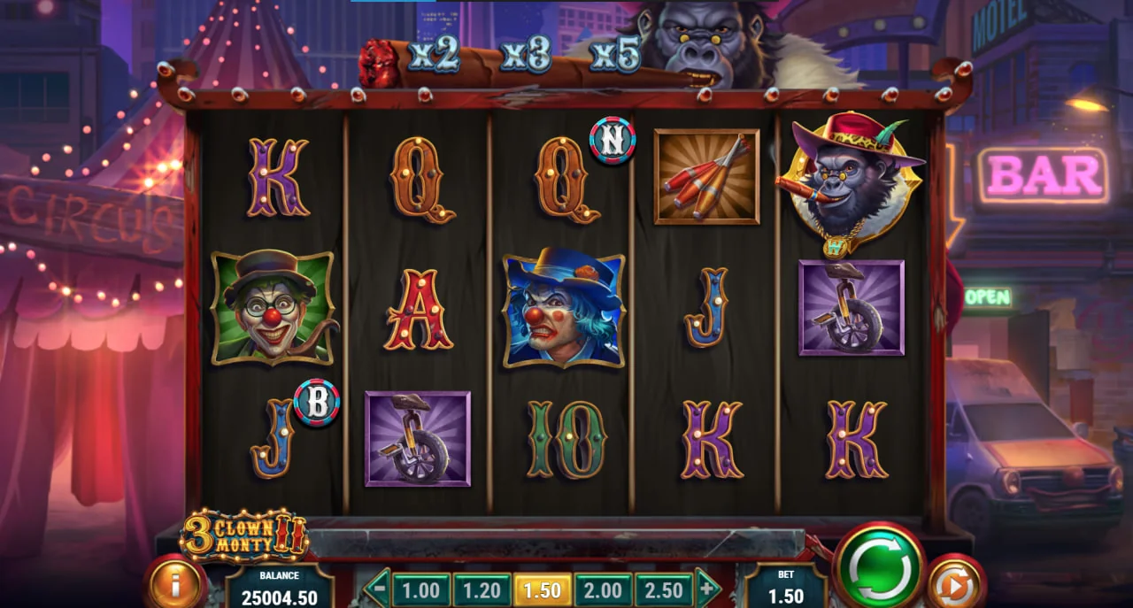 3 Clown Monty 2 by Play'n GO - background 5