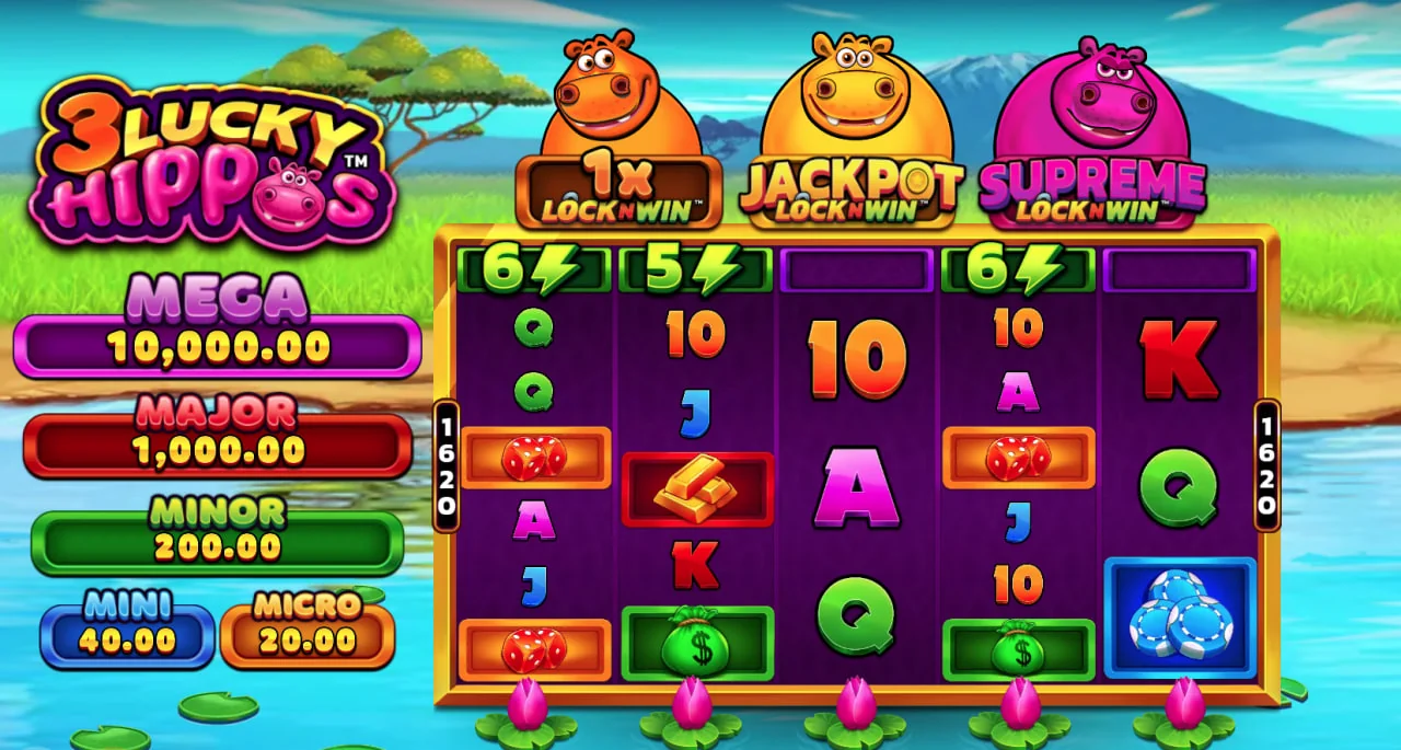 3 Lucky Hippos by Games Global - background 5