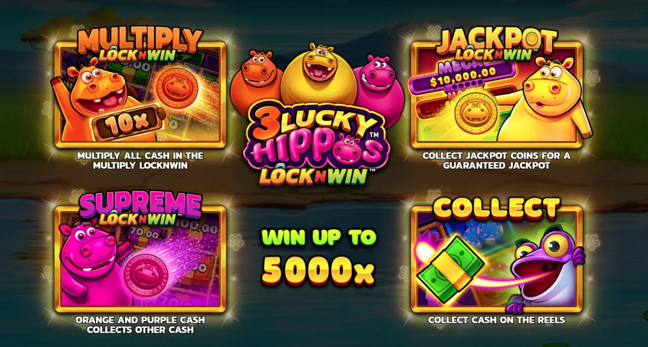 3 Lucky Hippos by Games Global