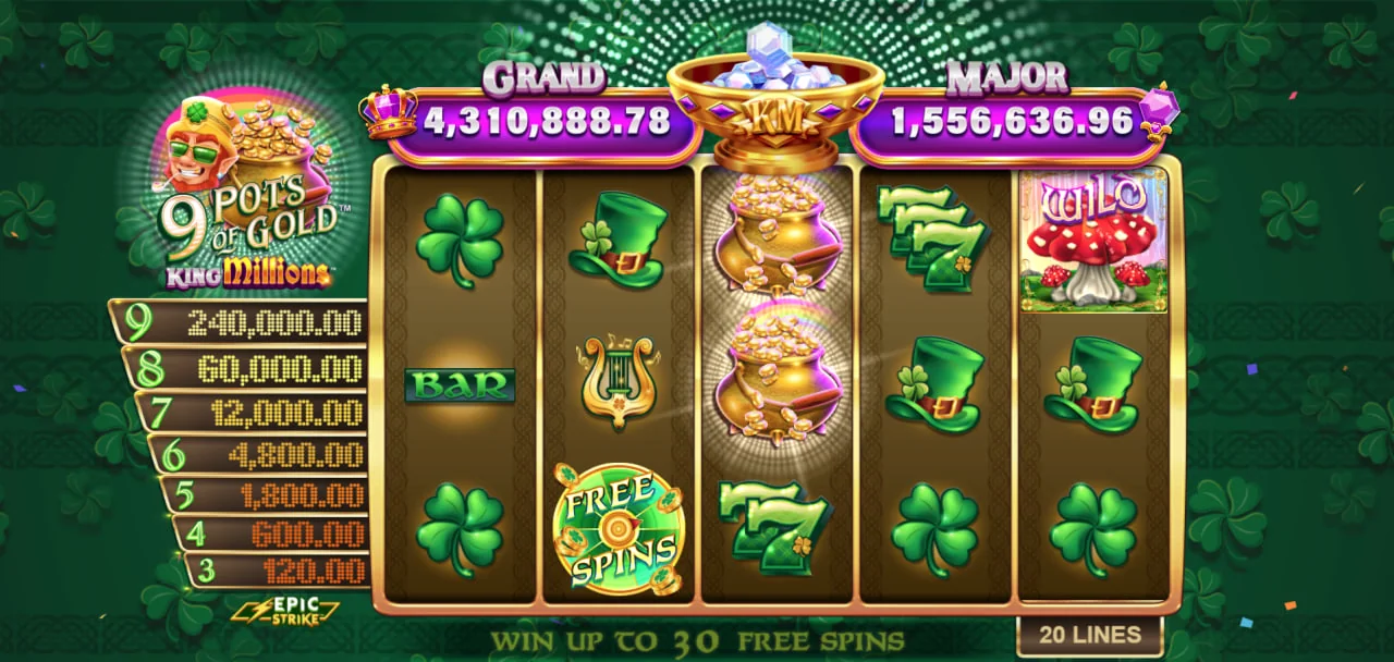9 Pots of Gold King Millions by Games Global - background 5