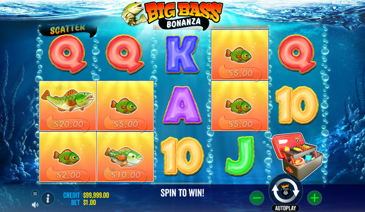Big Bass Bonanza by Pragmatic Play, Reel Kingdom screen 1