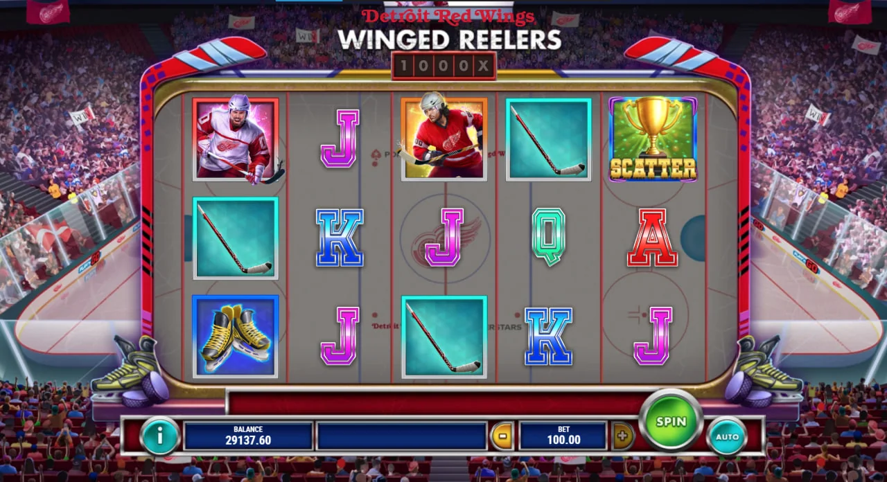 Detroit Red Wings Winged Reelers by Play'n GO - background 5