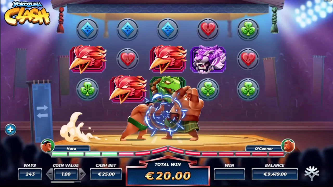 Yokozuna clash by Yggdrasil Gaming screen 2
